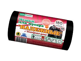 Мешки для мусора 180 л, ароматизированные, черные, в рулоне 25 шт., ПВД, 35 мкм, 1100х930 мм, НАДЕЖНЫЕ, 1802550 в Первоуральске
