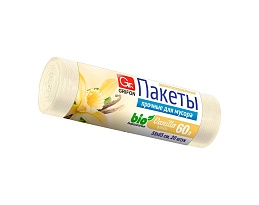 Мешки для мусора 60 л, ароматизированные, Ваниль, бежевые, в рулоне 20 шт., ПНД, 9 мкм, 650х550 мм, GRIFON Aroma, 101-023 V в Первоуральске