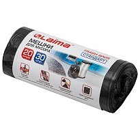 Мешки для мусора 20 л, черные, в рулоне 30 шт., ПНД, 8 мкм, 500х450 мм, LAIMA, 601376 в Первоуральске