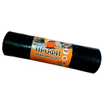 Мешки для мусора 360 л, черные, в рулоне 10 шт., ПВД 65 мкм, 1400х1100 мм, Концепция Быта Профи, 603736 в Первоуральске