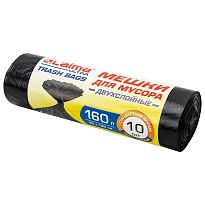 Мешки для мусора 160 л, черные, в рулоне 10 шт., ПВД, 30 мкм, 1200х900 мм, LAIMA ULTRA, 607694 в Первоуральске