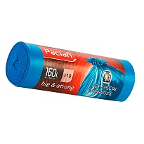 Мешки для мусора 160 л, синие, в рулоне 10 шт., ПВД, 21 мкм, 1200х870 мм, PACLAN Big&Strong, 604075 в Первоуральске