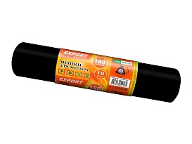 Мешки для мусора 180 л, ароматизированные, черные, в рулоне 10 шт., ПВД, 80 мкм, 1100х930 мм, EXPORT, exp18010142 в Первоуральске