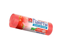 Мешки для мусора 60 л, ароматизированные, Клубника, красные, в рулоне 20 шт., ПНД, 9 мкм, 650х550 мм, GRIFON Aroma, 101-023 K в Первоуральске