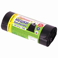 Мешки для мусора 30 л, черные, в рулоне 30 шт., ПНД, 7 мкм, 550х480 мм, Любаша, 608089 в Первоуральске