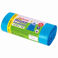 Мешки для мусора 35 л, синие, в рулоне 30 шт., ПНД, 10 мкм, 600х500 мм, Любаша, 608091 в Первоуральске