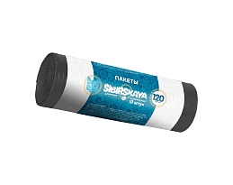Мешки для мусора 120 л, черные, в рулоне 10 шт., ПНД, 14 мкм, 1100х700 мм, SIBIRSKAYA, 101-008 S в Первоуральске