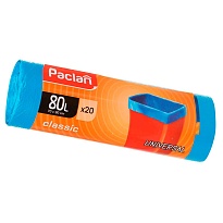 Мешки для мусора 80 л, синие, в рулоне 20 шт., ПНД, 12 мкм, 900х700 мм, PACLAN Classic, 606335 в Первоуральске