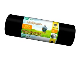 Мешки для мусора 180 л, ароматизированные, черные, в рулоне 10 шт., ПВД, 100 мкм, 1100х930 мм, Добрыня, Dob18010black в Первоуральске