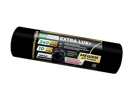 Мешки для мусора 240 л, черные, в рулоне 10 шт., ПВД 60 мкм, 1300х930 мм, EXTRA LUX+, 24010115 в Первоуральске